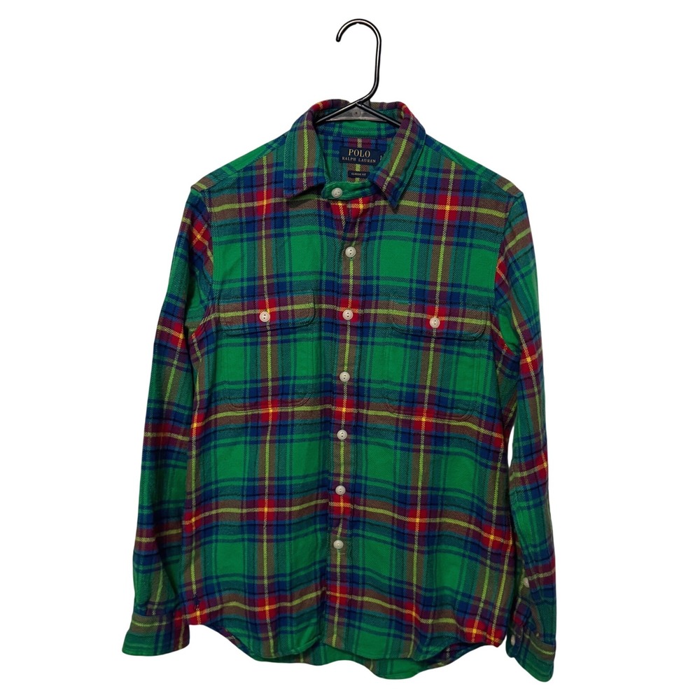 Polo Ralph Lauren Twill Workshirt Mens Small Throat Latch Flannel Classic Fit